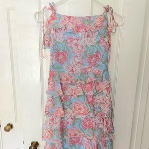 Pink and Blue Maxi Dress